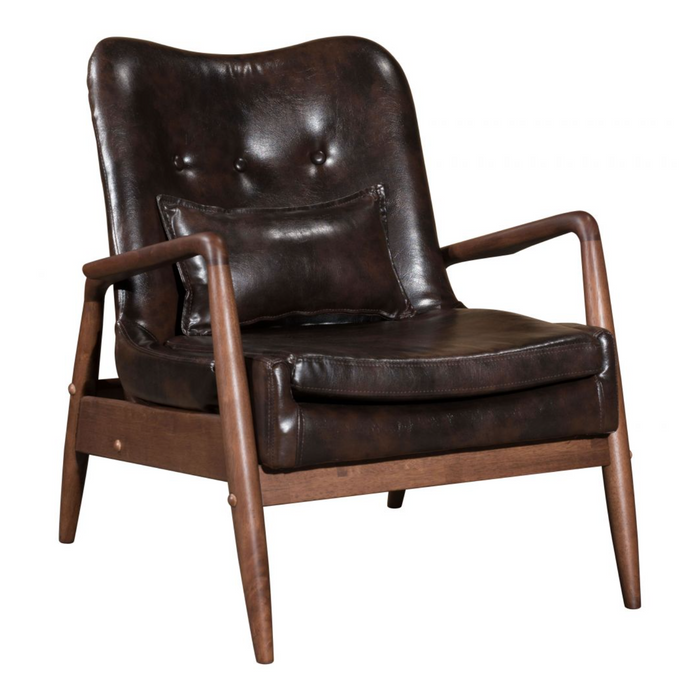 Zuo Bully Lounge Chair & Ottoman Brown - Bed & Sofa Hub