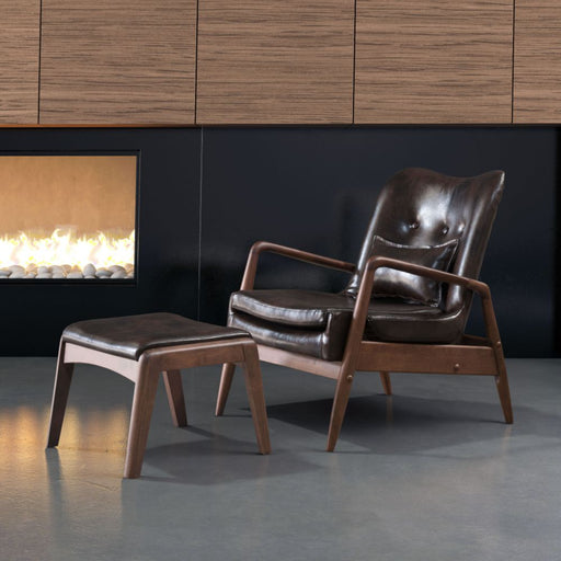 Zuo Bully Lounge Chair & Ottoman Brown - Bed & Sofa Hub