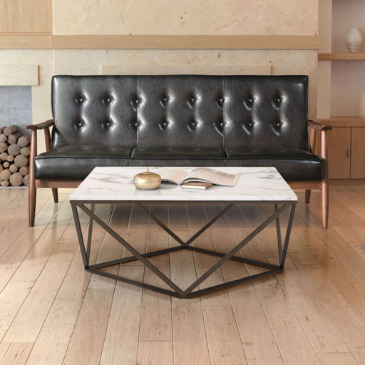 Zuo Tintern Coffee Table White & Antique Bronze - Bed & Sofa Hub