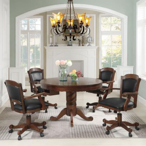 Coaster Turk 5-piece 3-in-1 Dining and Game Table Room Set Tobacco - Bed & Sofa Hub