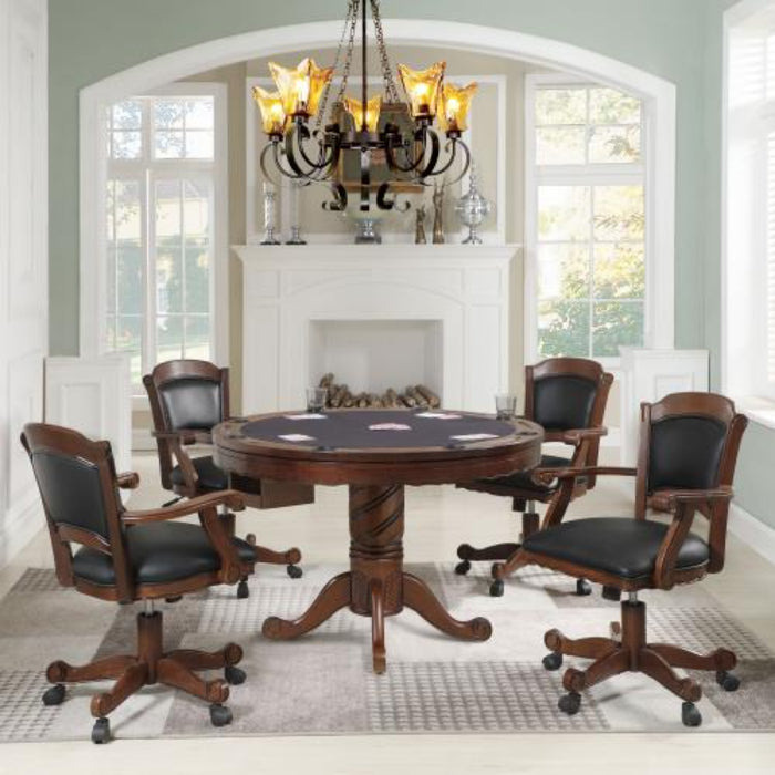 Coaster Turk 5-piece 3-in-1 Dining and Game Table Room Set Tobacco - Bed & Sofa Hub