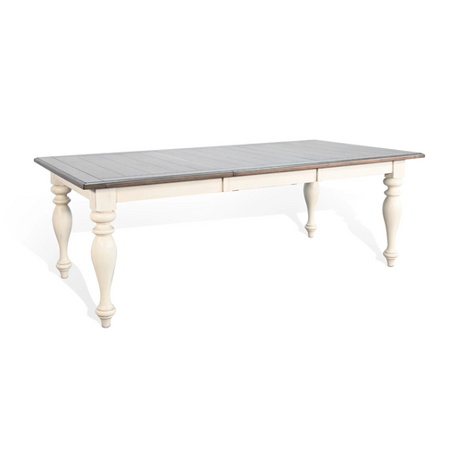 Sunny Designs Pasadena Rectangular Extension Dining Table Marble White / Buckskin - Bed & Sofa Hub