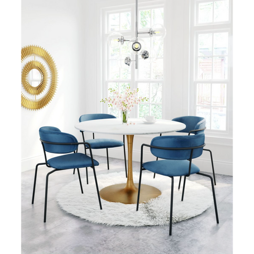 Zuo Ithaca Dining Table White & Gold - Bed & Sofa Hub