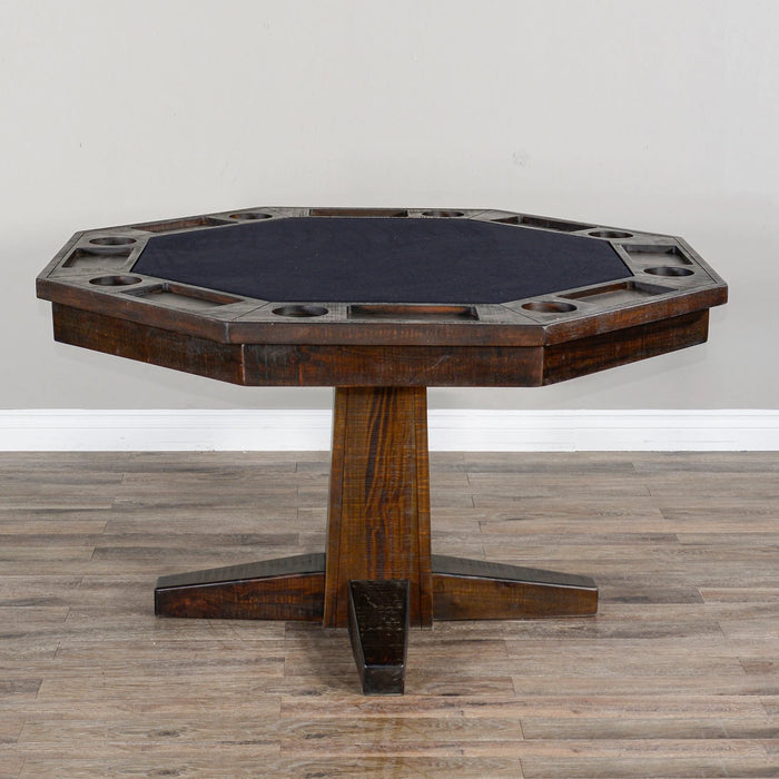 Sunny Designs Reversible Game and Dining Poker Table Tobacco leaf - Bed & Sofa Hub