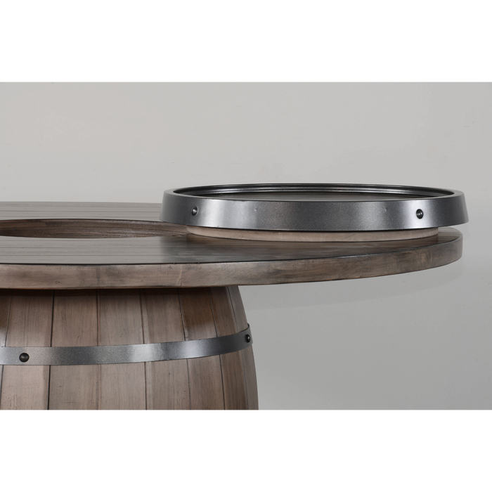 Sunny Designs Round Pub Table with Wine Barrel Base Buckskin - Bed & Sofa Hub