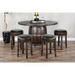 Sunny Designs Round Pub Table with Wine Barrel Base Tobacco Leaf - Bed & Sofa Hub