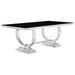 Coaster Antoine 7-piece Rectangular Glass Top Dining Room Set Chrome - Bed & Sofa Hub
