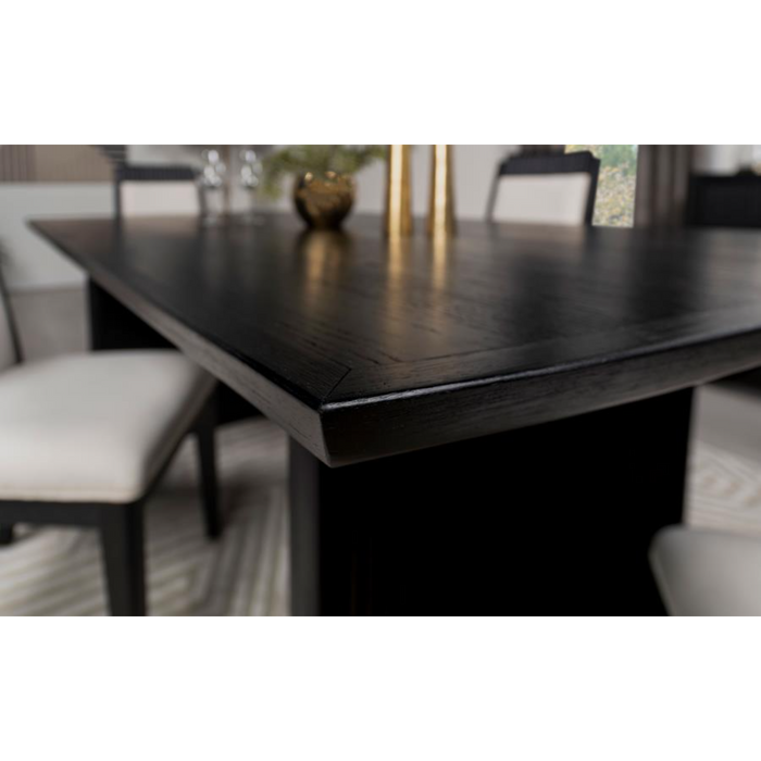 Coaster Brookmead 7 piece Extension Leaf Dining Room Table Set Black - Bed & Sofa Hub