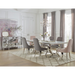 Coaster Antoine 7-piece Rectangular Glass Top Dining Room Set Grey & Pink - Bed & Sofa Hub