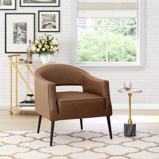 Zuo Berkeley Accent Chair Vintage Brown - Bed & Sofa Hub