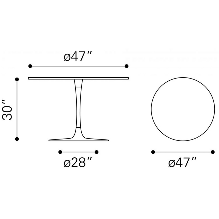 Zuo Phoenix Dining Table White - Bed & Sofa Hub