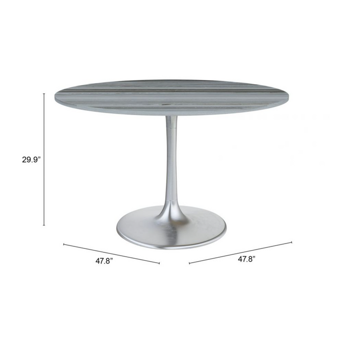 Zuo Star City Dining Table Gray & Silver - Bed & Sofa Hub