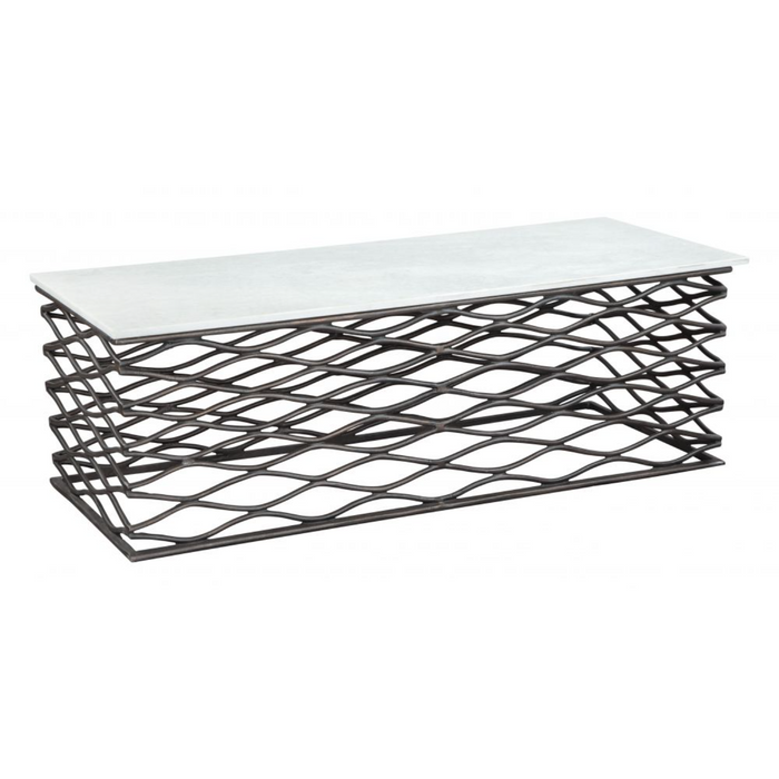 Zuo Duchess Coffee Table White & Antique Bronze - Bed & Sofa Hub