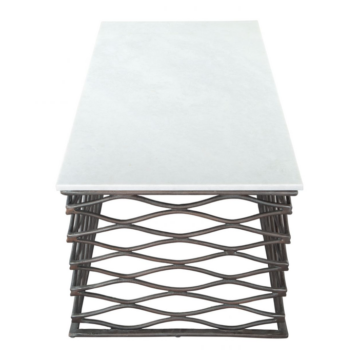 Zuo Duchess Coffee Table White & Antique Bronze - Bed & Sofa Hub