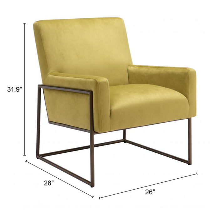 Zuo New York Accent Chair Olive Green - Bed & Sofa Hub