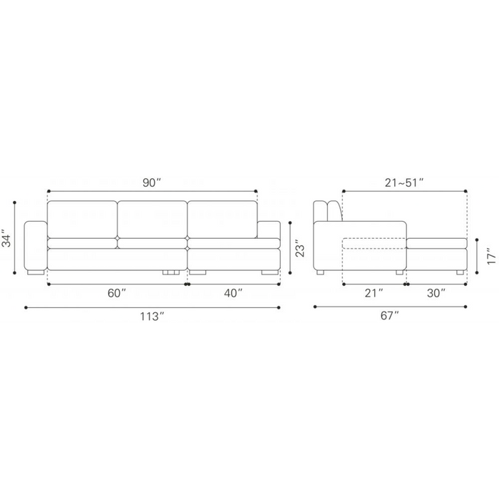 ZUO Brickell Sectional - Bed & Sofa Hub
