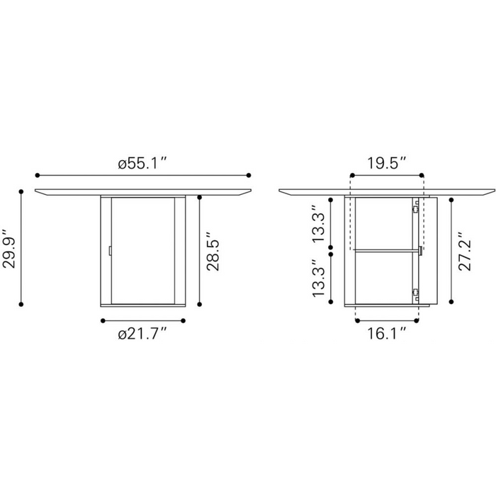 Zuo Izola Dining Table Natural - Bed & Sofa Hub