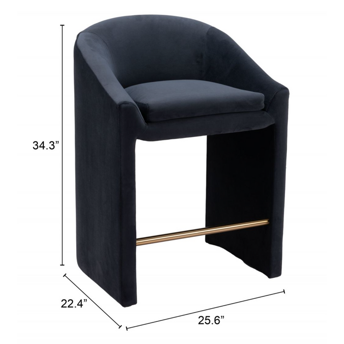 Zuo Emas Counter Stool Midnight Gray - Bed & Sofa Hub