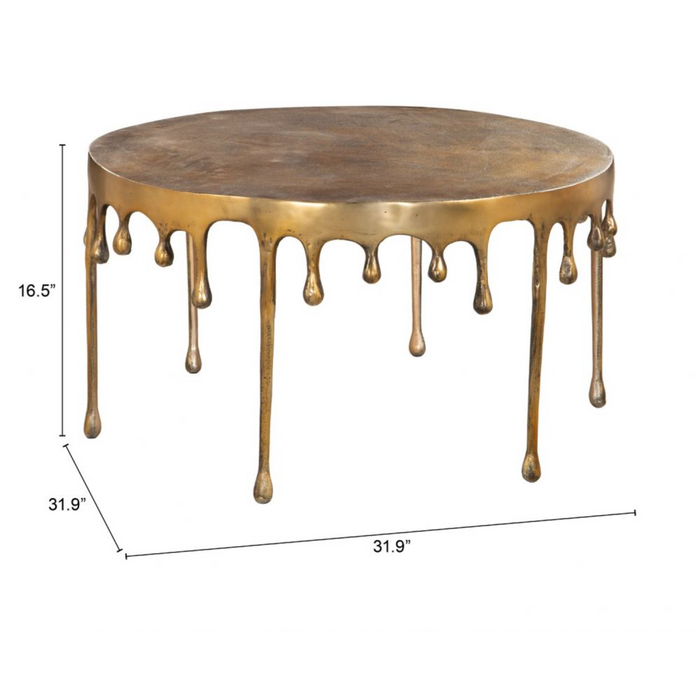 Zuo Drip Coffee Table Antique Brass - Bed & Sofa Hub