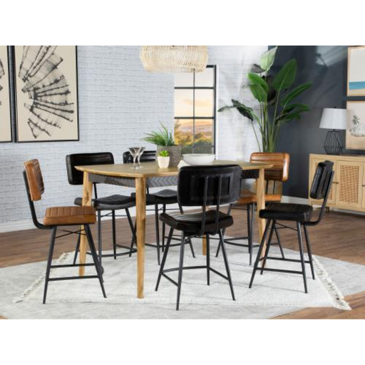 Coaster Partridge 7-piece Counter Dining Room Set Espresso and Camel - Bed & Sofa Hub
