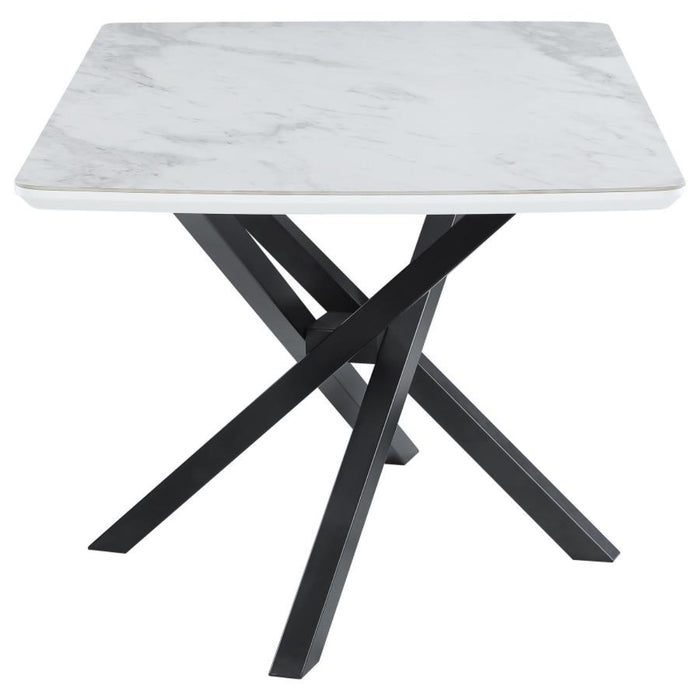 Coaster Paulita 7-piece Rectangular Dining Table Room Set White Ceramic - Bed & Sofa Hub
