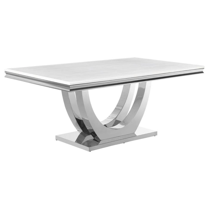 Coaster Kerwin 7-piece Rectangular Dining Room Table Set White and Chrome - Bed & Sofa Hub