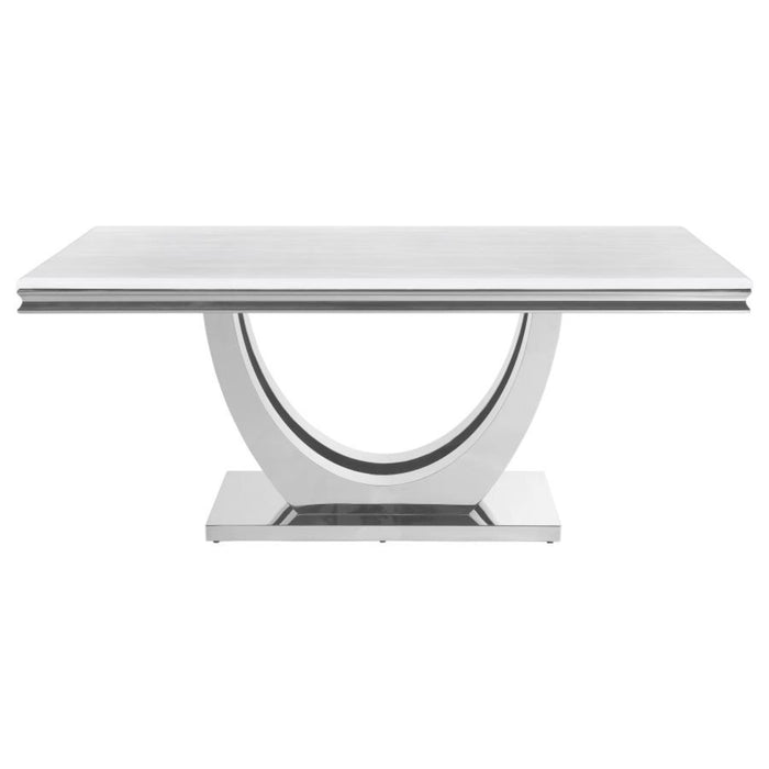 Coaster Kerwin 7-piece Rectangular Dining Room Table Set White and Chrome - Bed & Sofa Hub