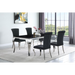 Coaster Carone 5-piece 81" Rectangular Black Glass Dining Room Set Black - Bed & Sofa Hub