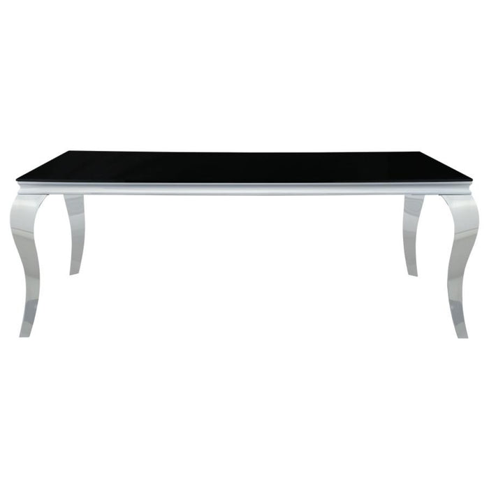 Coaster Carone 5-piece 81" Rectangular Black Glass Dining Room Set Black - Bed & Sofa Hub