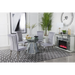 Coaster Quinn 5-piece Round Glass Top Mirrored Dining Room Set Grey - Bed & Sofa Hub