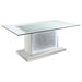 Coaster Marilyn 5-piece Rectangular Mirrored Dining Table Room Set Grey - Bed & Sofa Hub