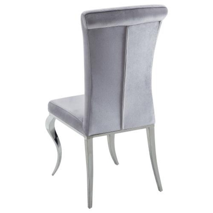 Coaster Marilyn 5-piece Rectangular Mirrored Dining Table Room Set Grey - Bed & Sofa Hub