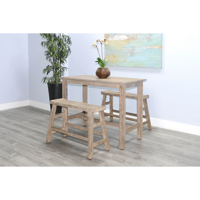 Sunny Designs Beach Pebble Counter Bench, Wood Seat Beach Pebble - Bed & Sofa Hub