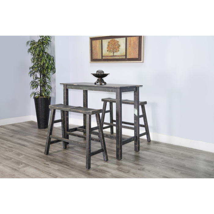 Sunny Designs Simple Wood Pub Table Black Sand - Bed & Sofa Hub