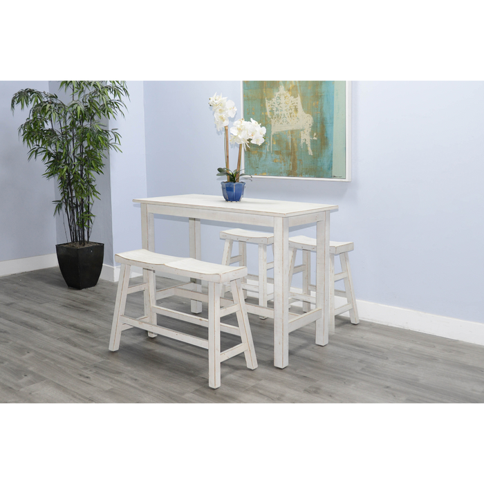 Sunny Designs White Sand Counter Bench, Wood Seat White Sand - Bed & Sofa Hub