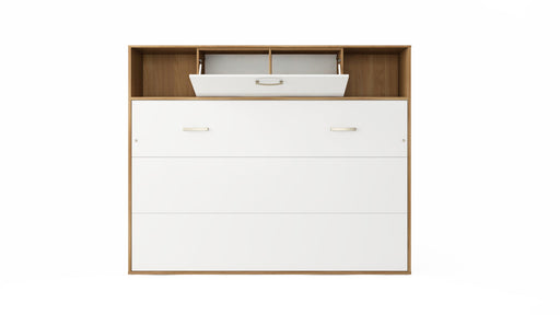Maxima House Invento Horizontal Wall Bed, European Full XL Size with a cabinet on top IN140H-13W - Bed & Sofa Hub