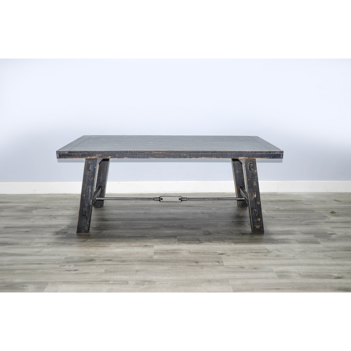 Sunny Designs Marina Wood Dining Table with Turnbuckle Black Sand - Bed & Sofa Hub