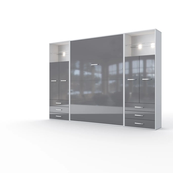 Maxima House Vertical Murphy Bed Invento , European Full Xl with 2 Cabinets - Bed & Sofa Hub