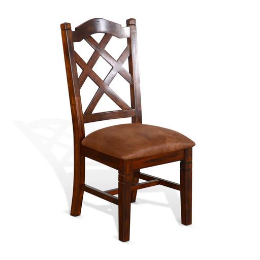 Sunny Designs Double Crossback Dining Chair Dark chocolate - Bed & Sofa Hub