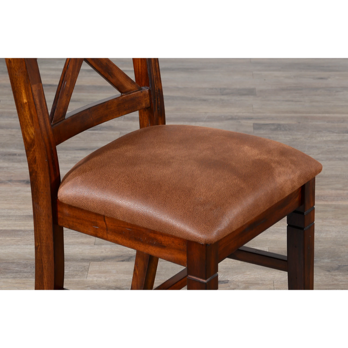 Sunny Designs Double Crossback Dining Chair Dark chocolate - Bed & Sofa Hub