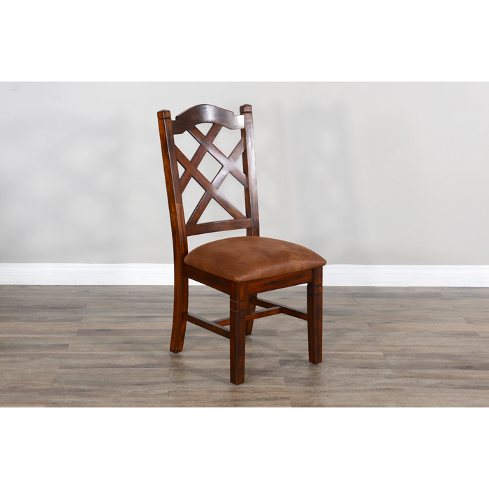 Sunny Designs Double Crossback Dining Chair Dark chocolate - Bed & Sofa Hub