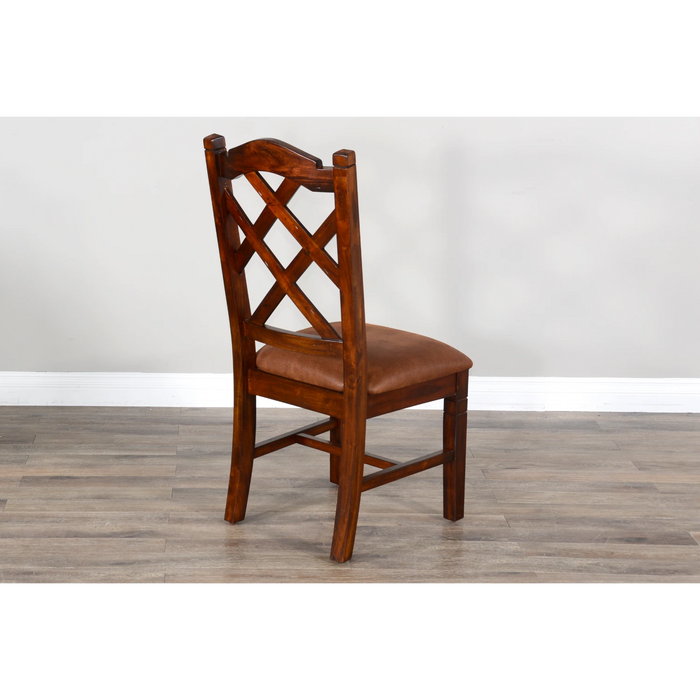 Sunny Designs Double Crossback Dining Chair Dark chocolate - Bed & Sofa Hub