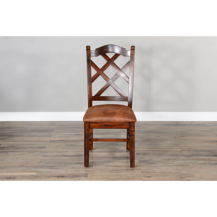 Sunny Designs Double Crossback Dining Chair Dark chocolate - Bed & Sofa Hub