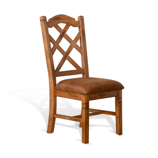 Sunny Designs Sedona Dbl Crossback Chair, Cushion Seat Rustic Oak - Bed & Sofa Hub