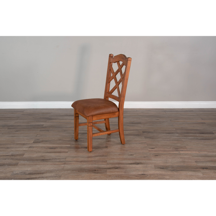 Sunny Designs Sedona Dbl Crossback Chair, Cushion Seat Rustic Oak - Bed & Sofa Hub