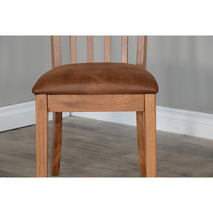 Sunny Designs Sedona Slatback Chair, Cushion Seat Rustic oak - Bed & Sofa Hub