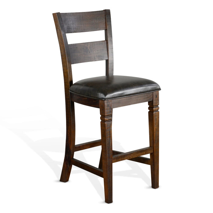 Sunny Designs Bar Homestead Ladderback Barstool, Cushion Seat - Bed & Sofa Hub