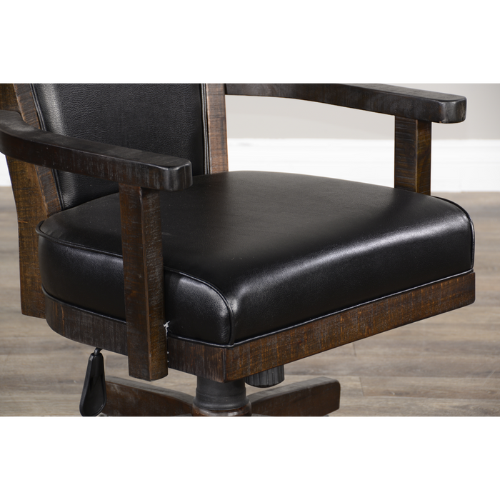 Sunny Designs Game Chair with Casters, Cushion Seat & Back Tobacco Leaf - Bed & Sofa Hub