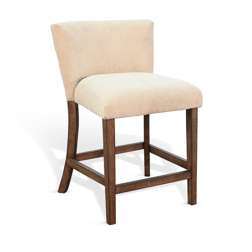 Sunny Designs Gibson Upholstered Counter Stool Buckskin - Bed & Sofa Hub