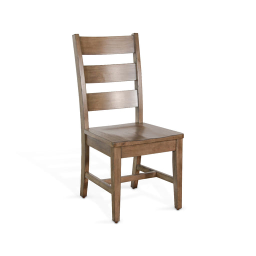 Sunny Designs Ladderback Chair with Stretchers, Wood Seat Buckskin - Bed & Sofa Hub